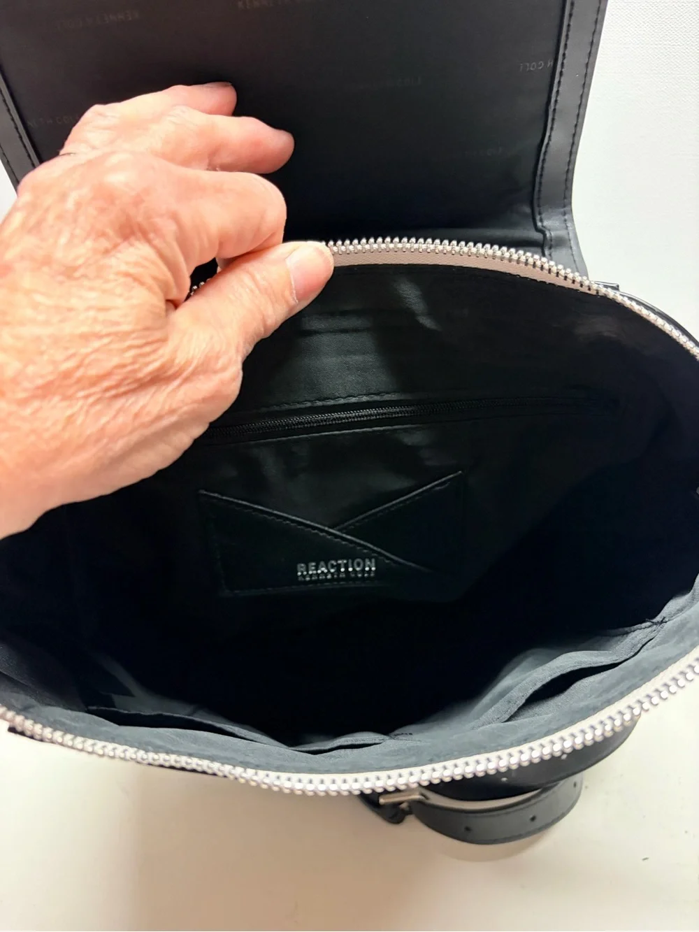 Reaction Kenneth Cole Two-Tone Black and Light Gray Backpack